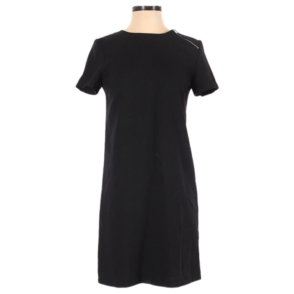 Zara Basic Flowing Box Pleated Mini Shift Dress S… - image 2